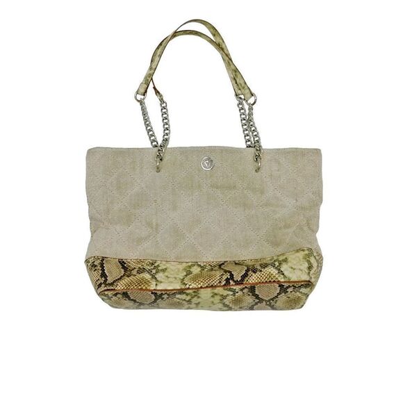 Women's Ann Klein Beige Fabric and Fake Snake Skin - Picture 1 of 4